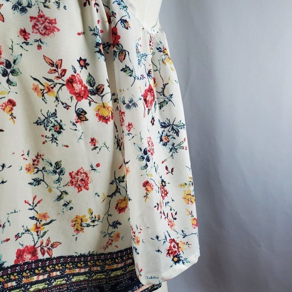 Zyra Halter-Style, Cold Shouldered Floral Top With Sleeves - Picture 5 of 13